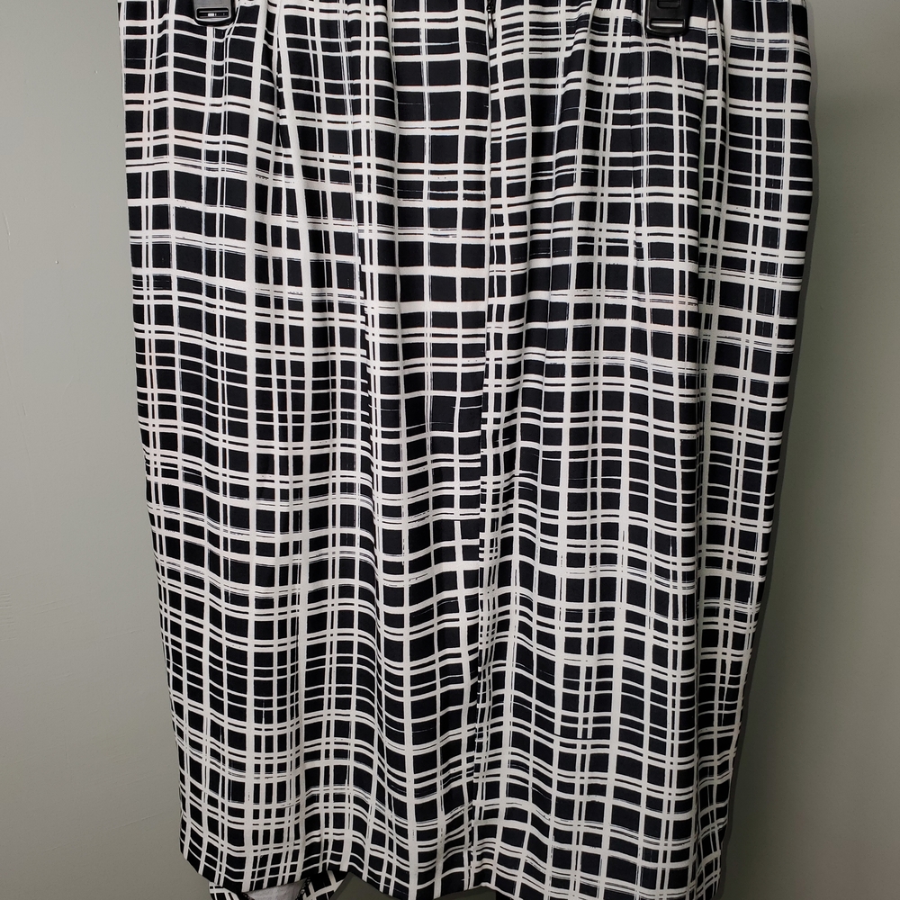 Eloquii Monochrome Grid Pencil Skirt